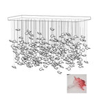 Multicolor Crystal Maple Leaf Electrolier Chandelier