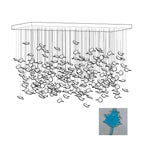 Multicolor Crystal Maple Leaf Electrolier Chandelier