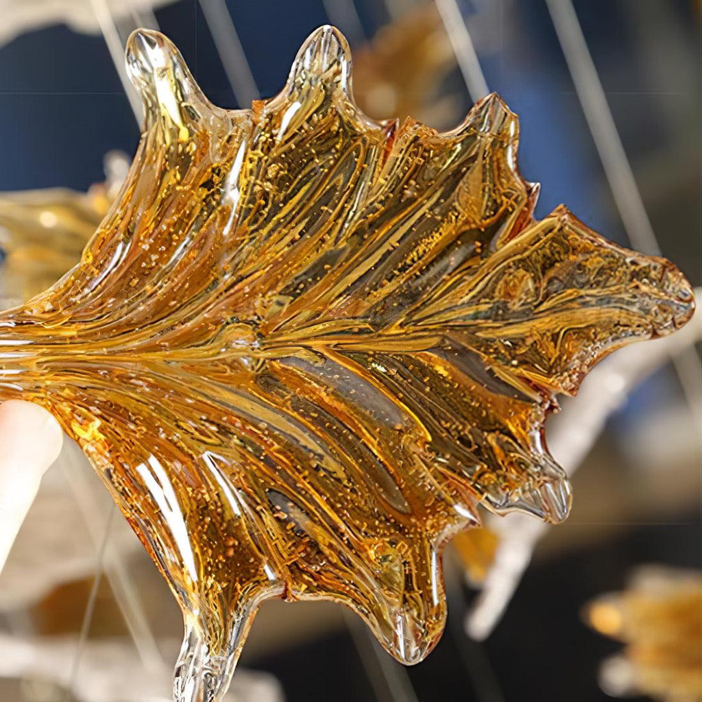 Multicolor Crystal Maple Leaf Electrolier Chandelier