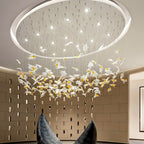 Multicolor Crystal Maple Leaf Electrolier Chandelier