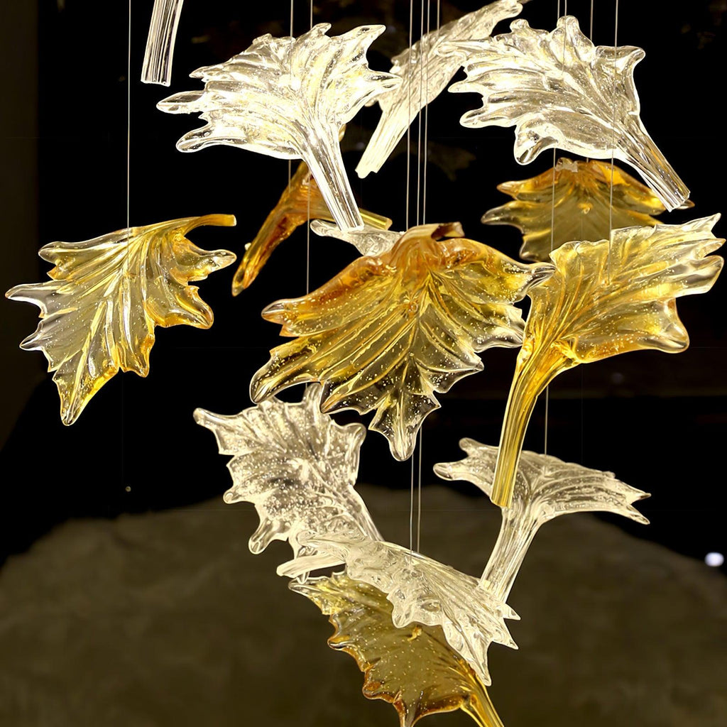 Multicolor Crystal Maple Leaf Electrolier Chandelier