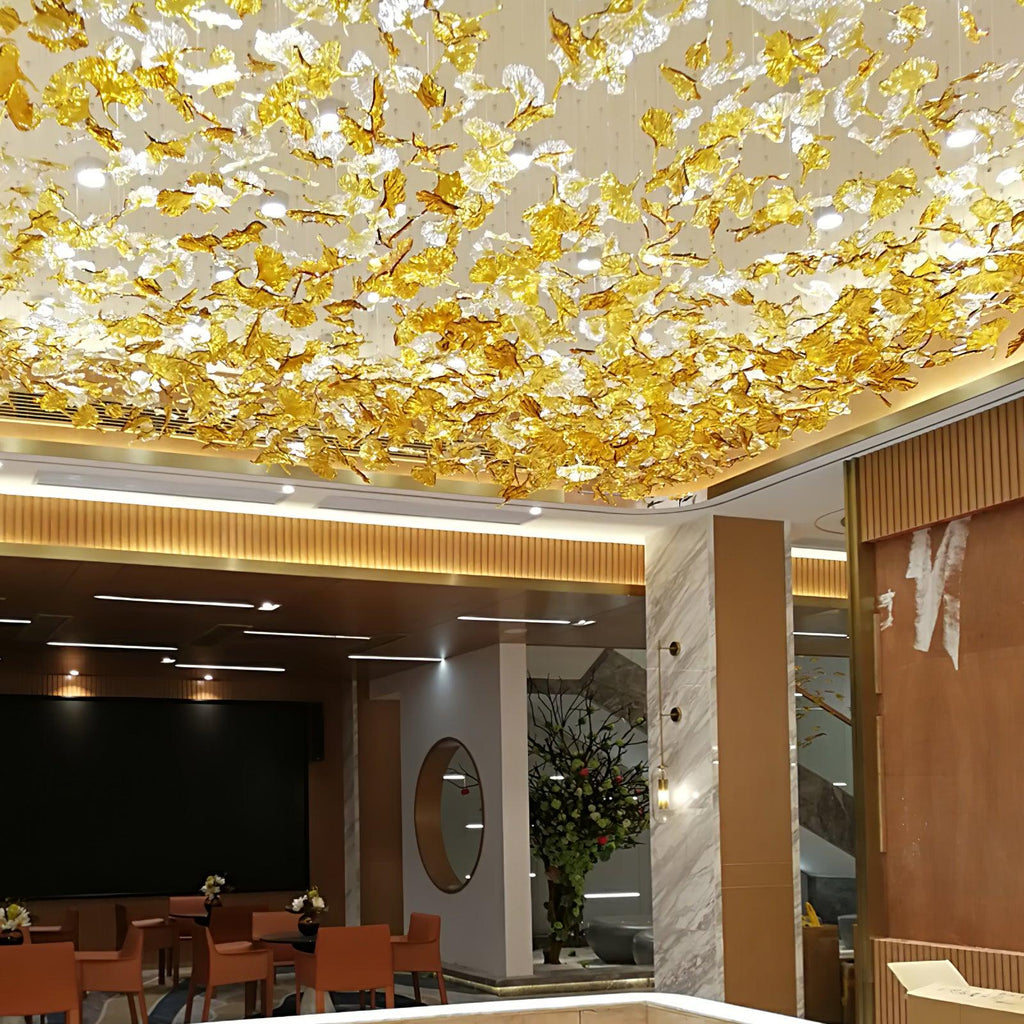 Multicolor Crystal Maple Leaf Electrolier Chandelier