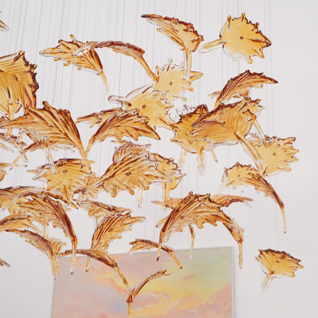 Multicolor Crystal Maple Leaf Electrolier Chandelier