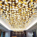 Multicolor Crystal Maple Leaf Electrolier Chandelier