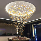 Multicolor Crystal Maple Leaf Electrolier Chandelier