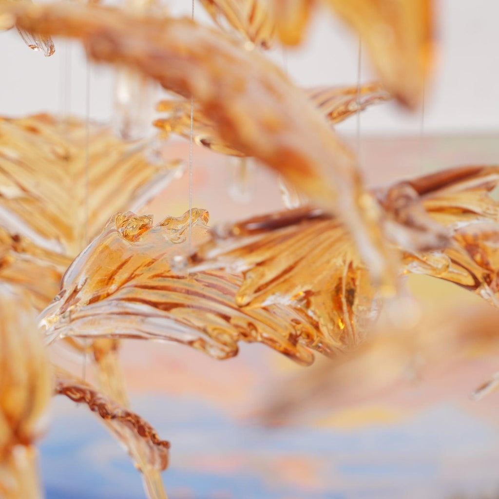 Multicolor Crystal Maple Leaf Electrolier Chandelier