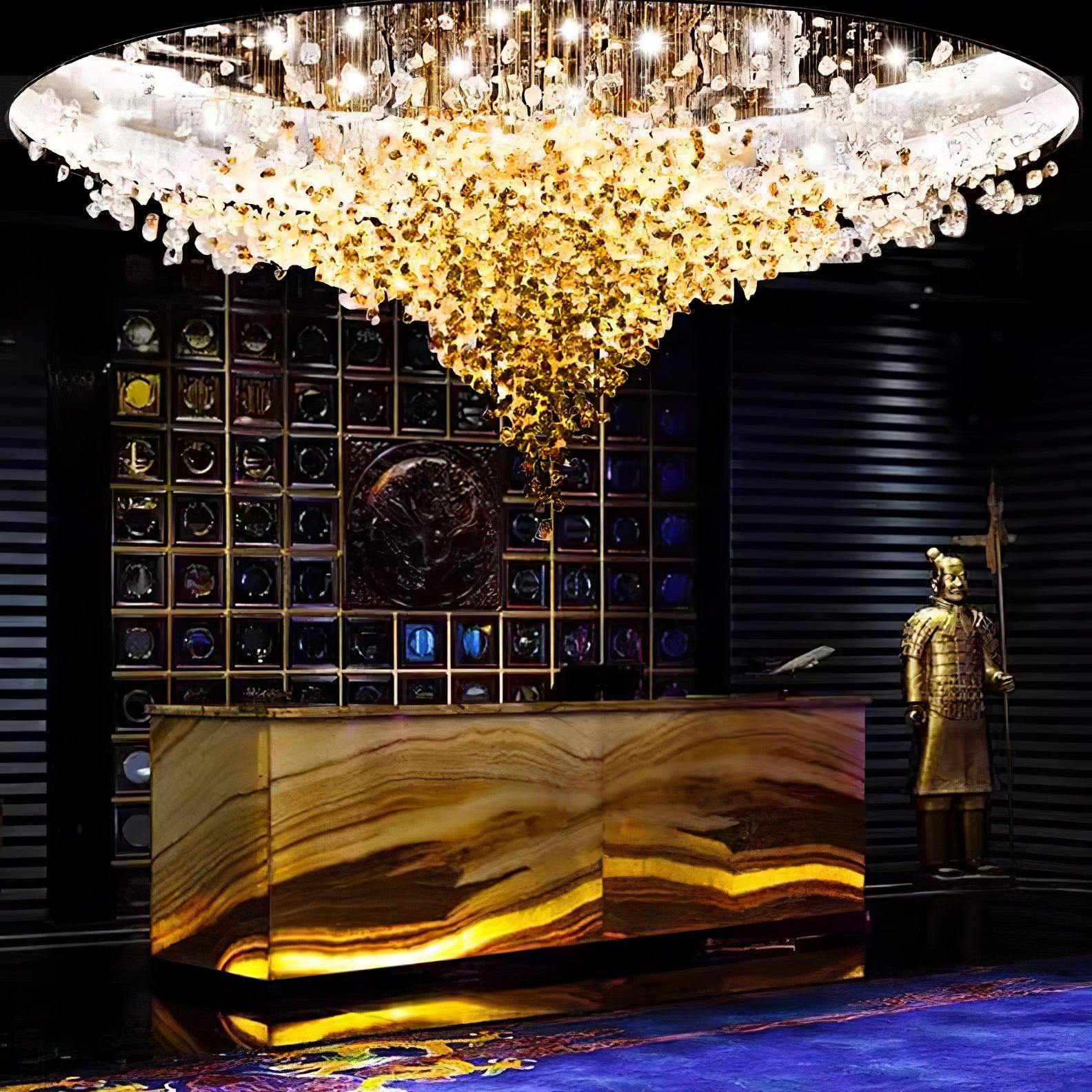 Multicolor Crystal Stone Electrolier Chandelier