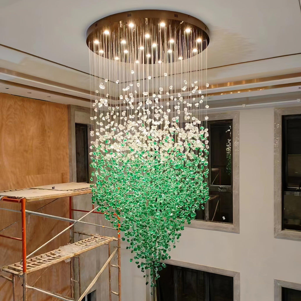 Multicolor Crystal Stone Electrolier Chandelier