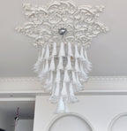 Murano White Glass Petals Chandelier
