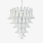 Murano White Glass Petals Chandelier