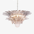 Murano Palmette Transparent Candelabrum Chandelier