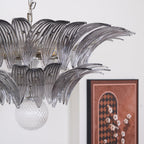 Murano Palmette Transparent Candelabrum Chandelier