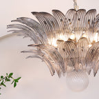 Murano Palmette Transparent Candelabrum Chandelier