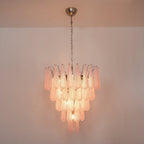 Murano Pink Glass Droplet Chandelier