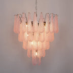 Murano Pink Glass Droplet Chandelier