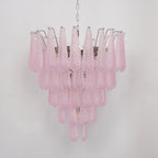 Murano Pink Glass Droplet Chandelier