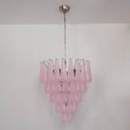 Murano Pink Glass Droplet Chandelier