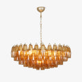 Murano Rhombus Amber Glass Crown Chandelier