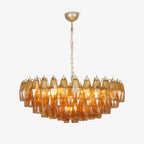 Murano Rhombus Amber Glass Crown Chandelier