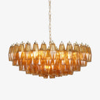 Murano Rhombus Amber Glass Crown Chandelier