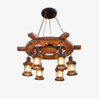 Nautical Industrial Style Wooden Ceiling fixture Chandelier