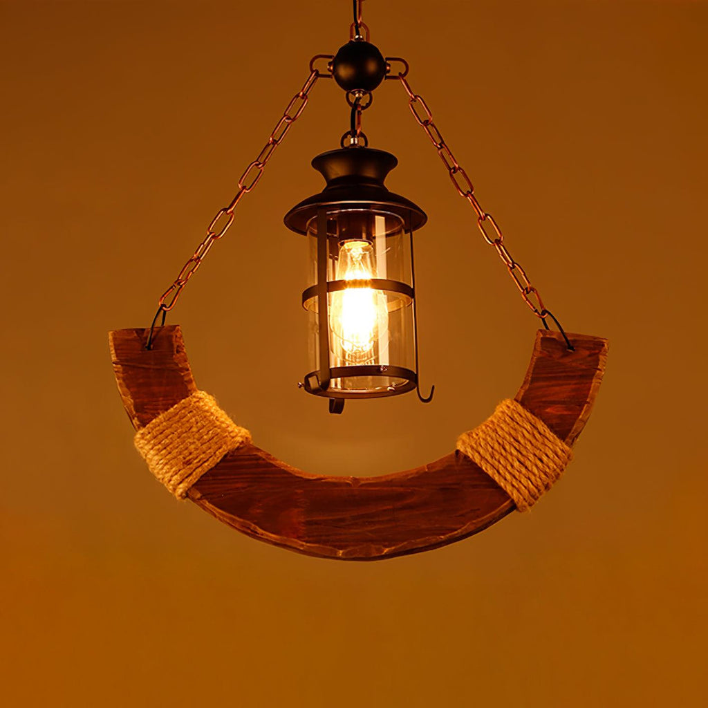 Nautical Industrial Style Wooden Ceiling fixture Chandelier