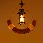 Nautical Industrial Style Wooden Ceiling fixture Chandelier