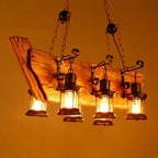 Nautical Industrial Style Wooden Ceiling fixture Chandelier