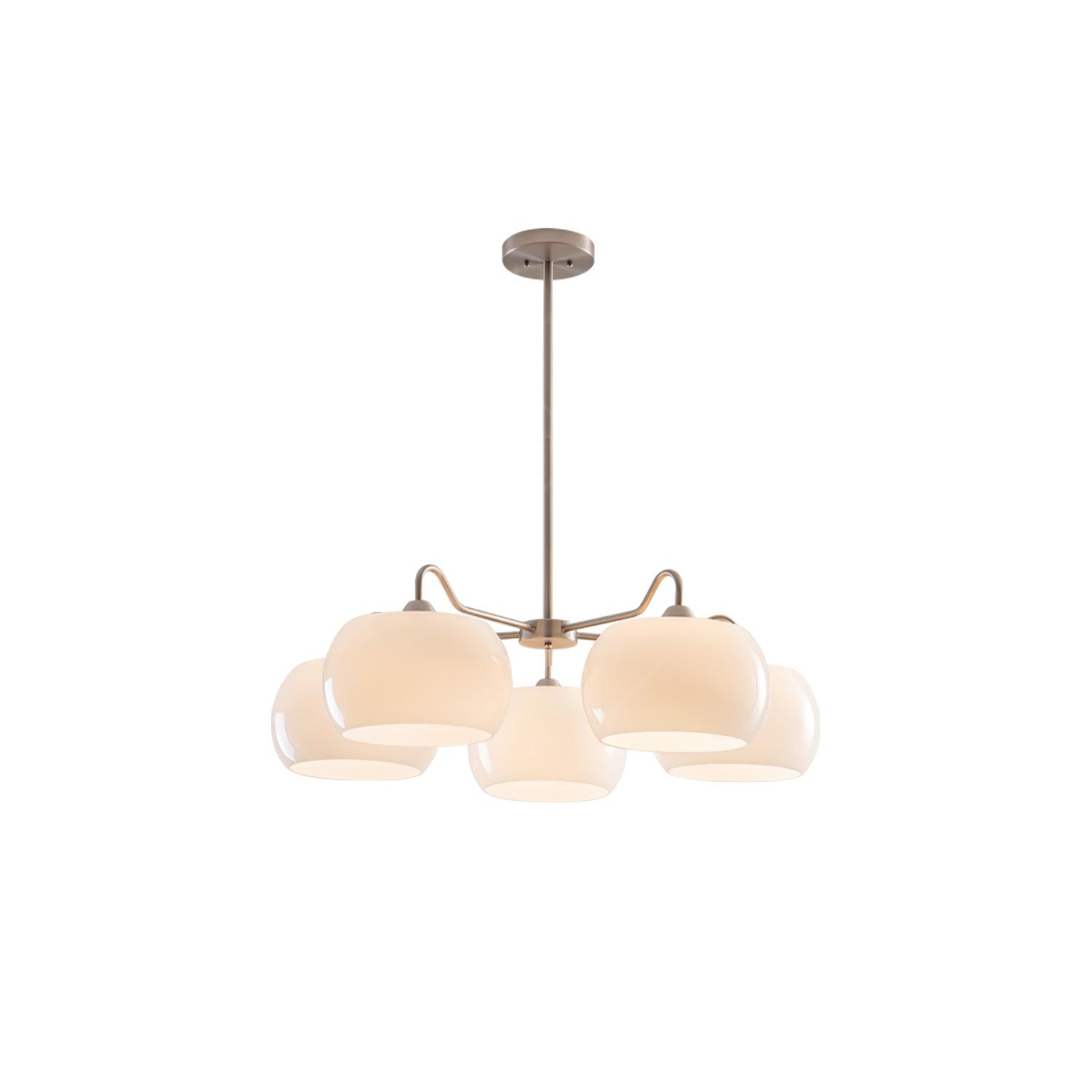 Nickel Glass Persimmon Ceiling fixture Chandelier