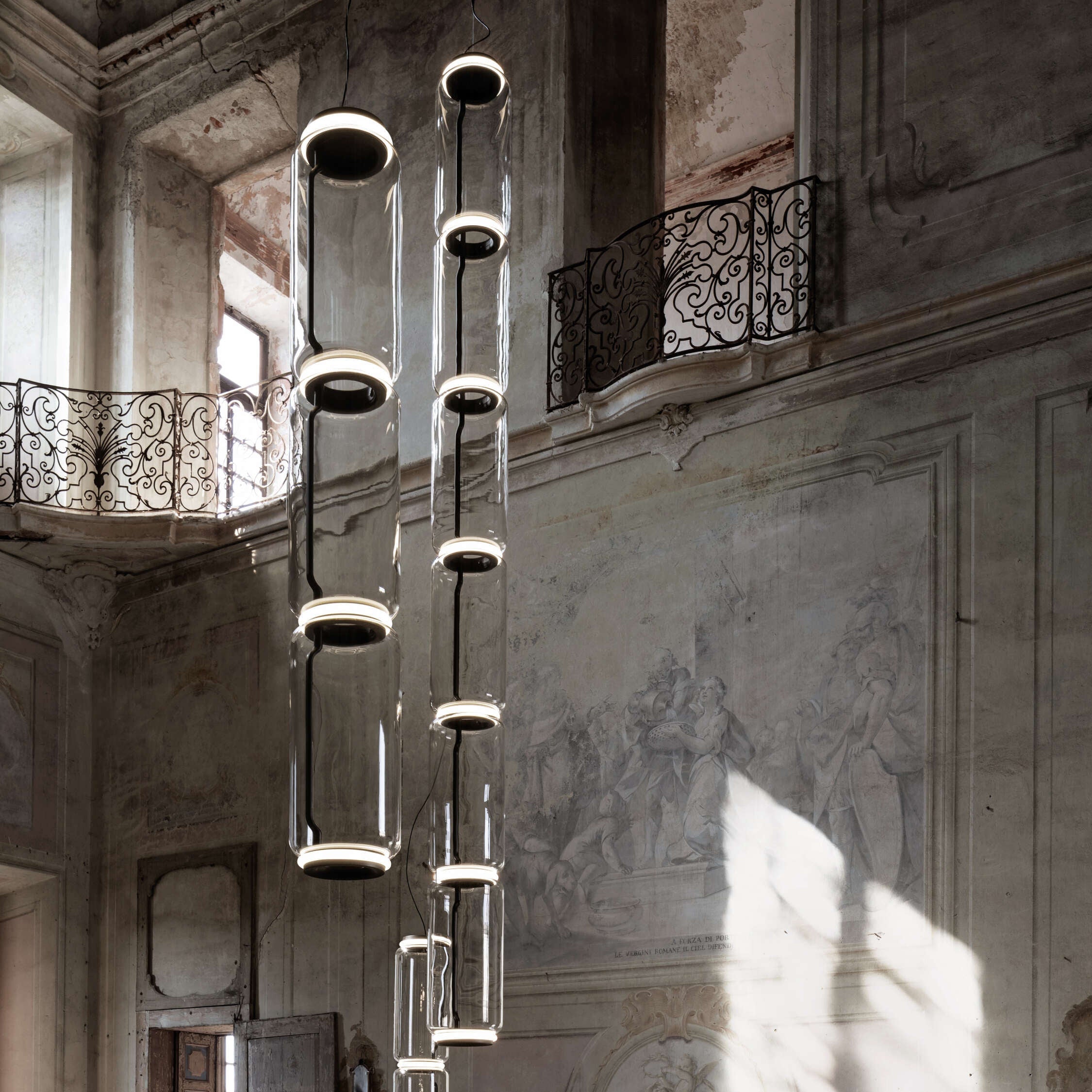 Cylindrical Glass Pendant Light