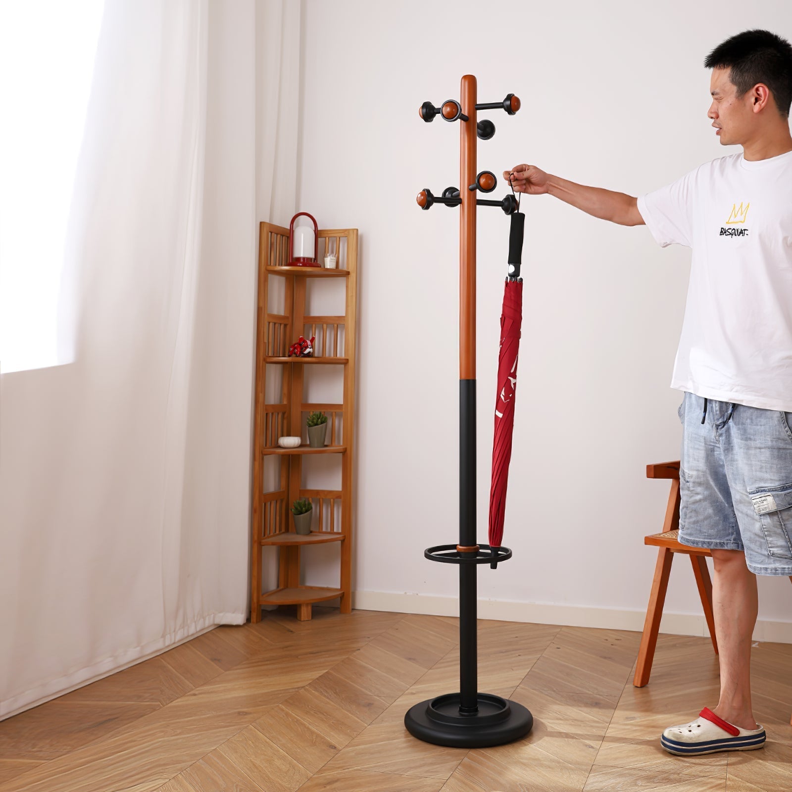 Nordic Wooden Coat Rack