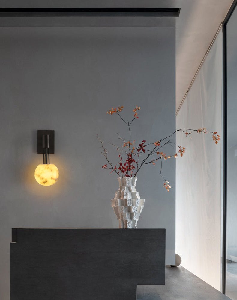 Obra Alabaster Globe Wall Sconce