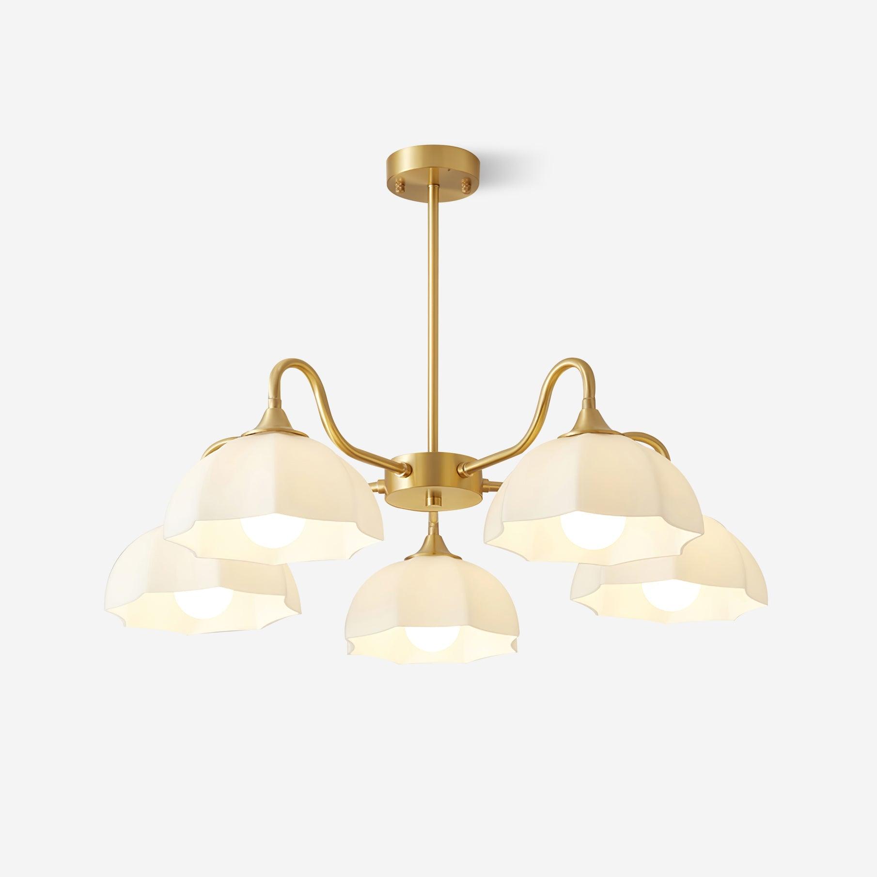 Octagonal Glass Bowl Ceiling fixture Chandelier