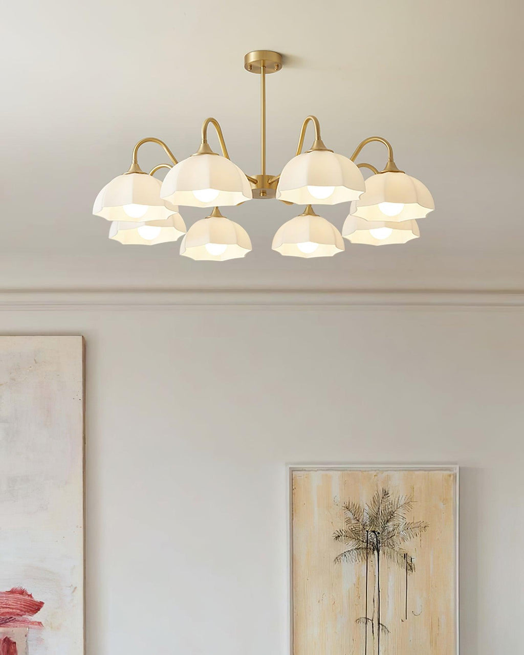 Octagonal Glass Bowl Ceiling fixture Chandelier