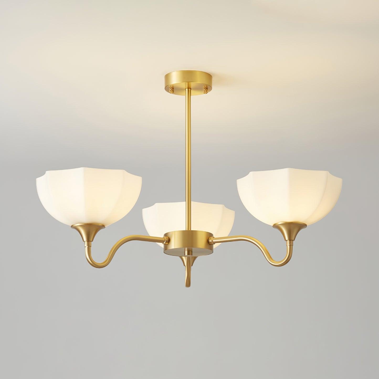 Octagonal Glass Bowl Ceiling fixture Chandelier