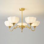Octagonal Glass Bowl Ceiling fixture Chandelier