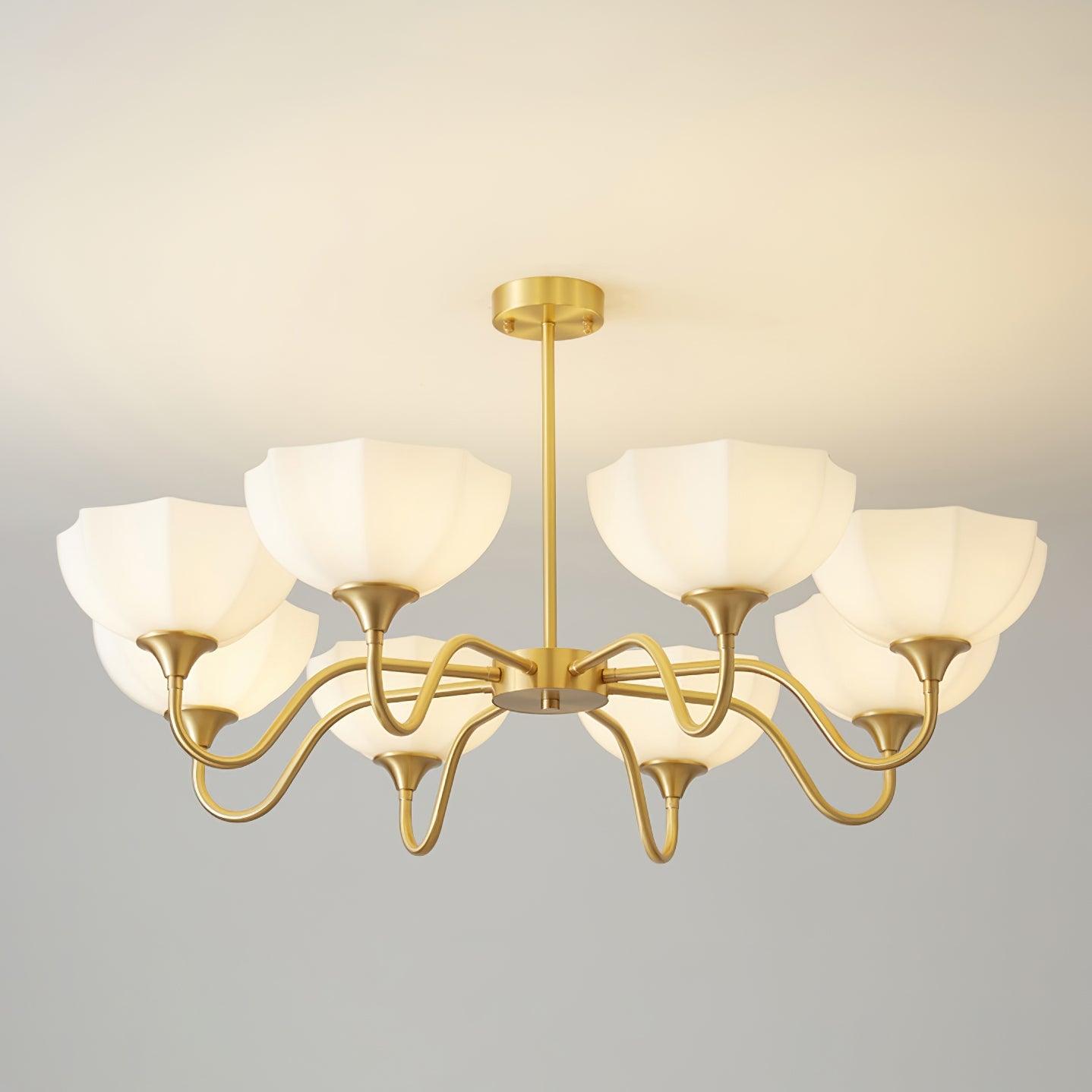 Octagonal Glass Bowl Ceiling fixture Chandelier