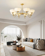 Octagonal Glass Bowl Ceiling fixture Chandelier