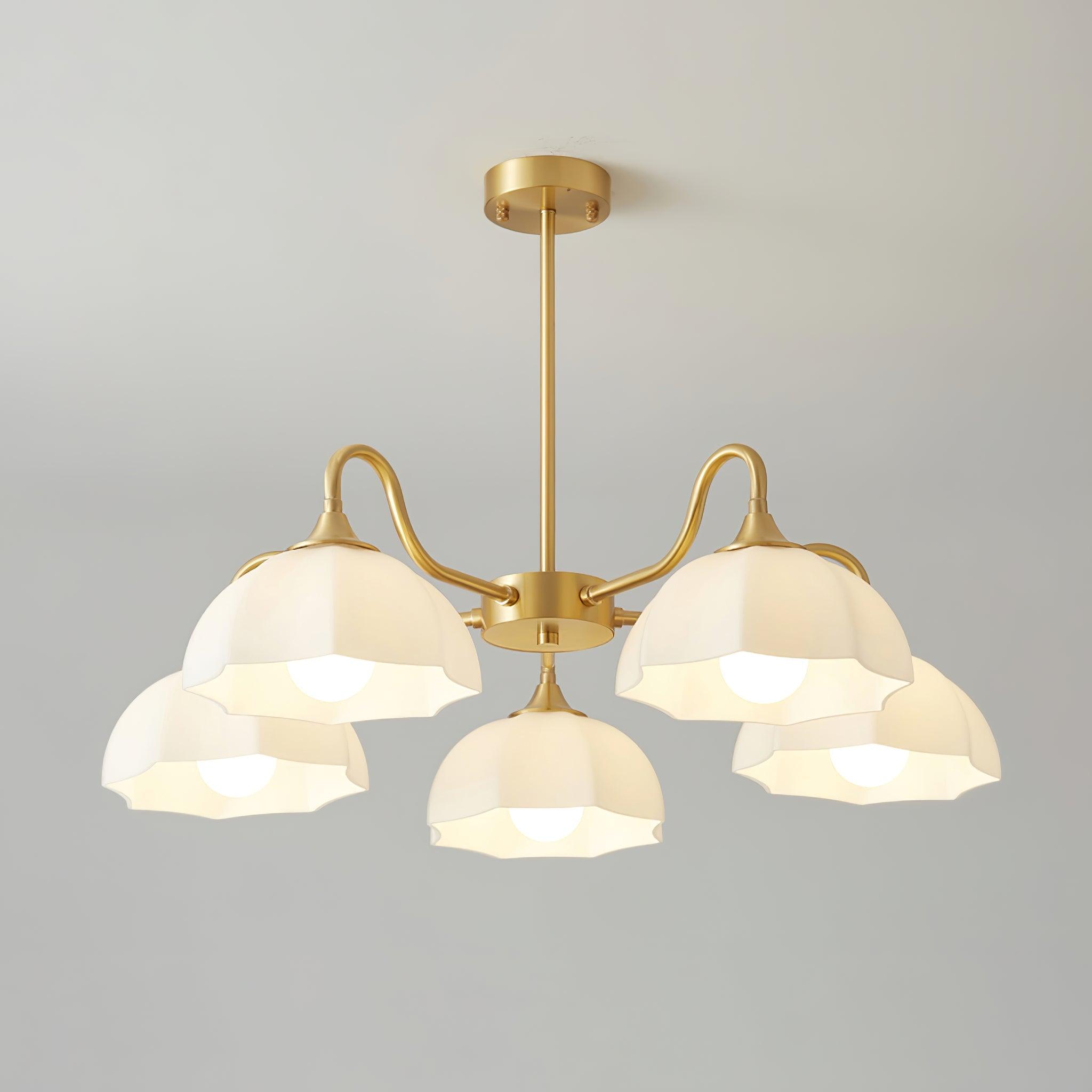 Octagonal Glass Bowl Ceiling fixture Chandelier