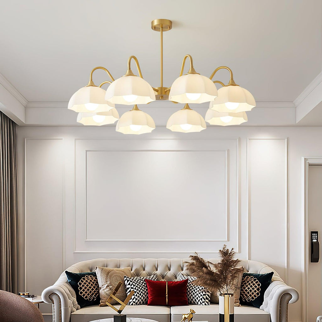 Octagonal Glass Bowl Ceiling fixture Chandelier