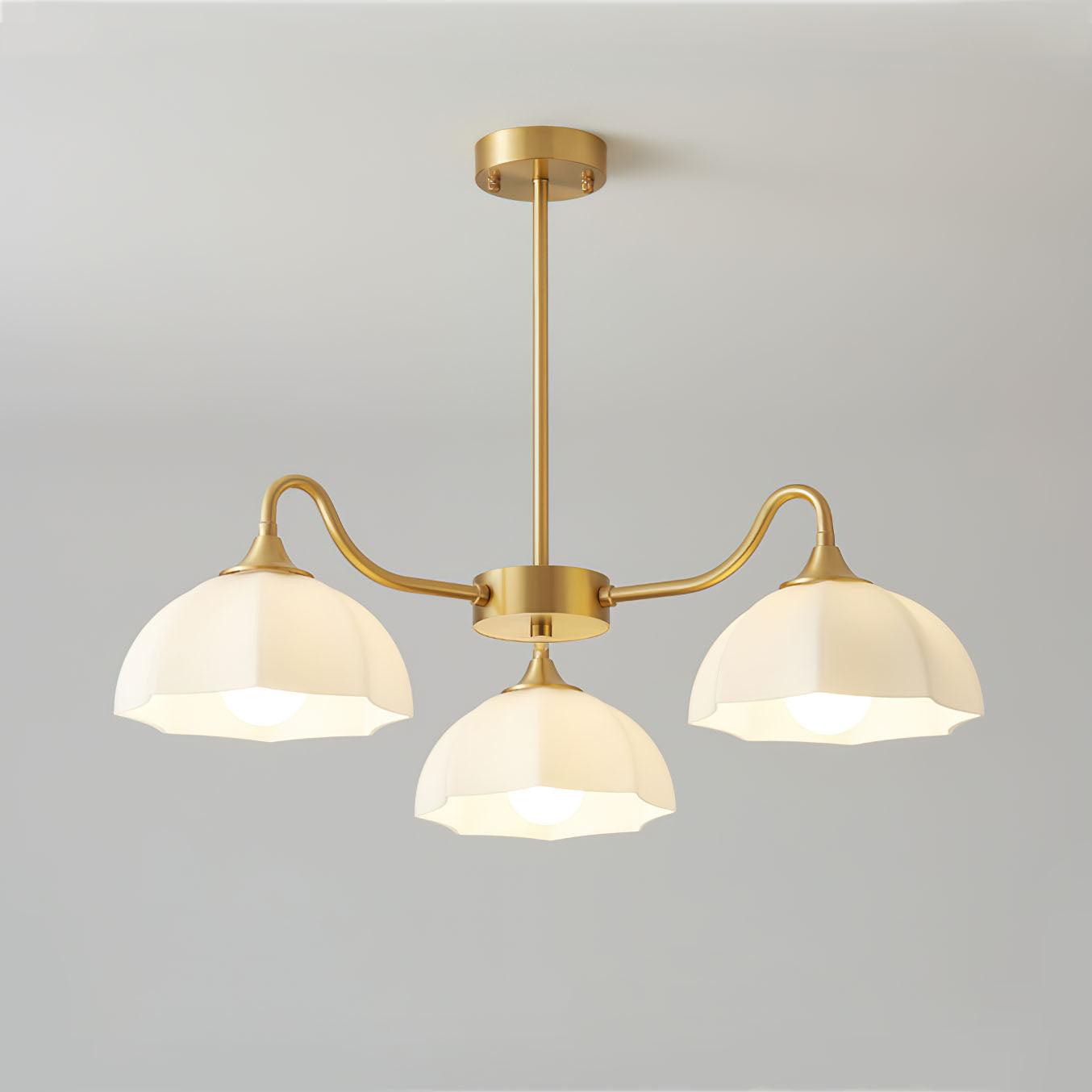 Octagonal Glass Bowl Ceiling fixture Chandelier