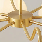 Octagonal Glass Bowl Ceiling fixture Chandelier