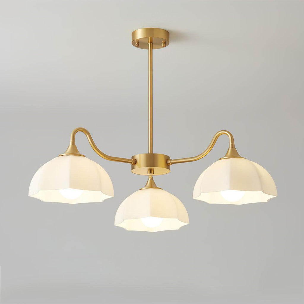 Octagonal Glass Bowl Ceiling fixture Chandelier
