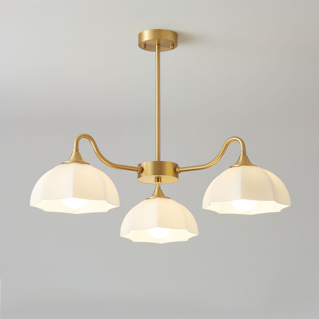 Octagonal Glass Bowl Ceiling fixture Chandelier