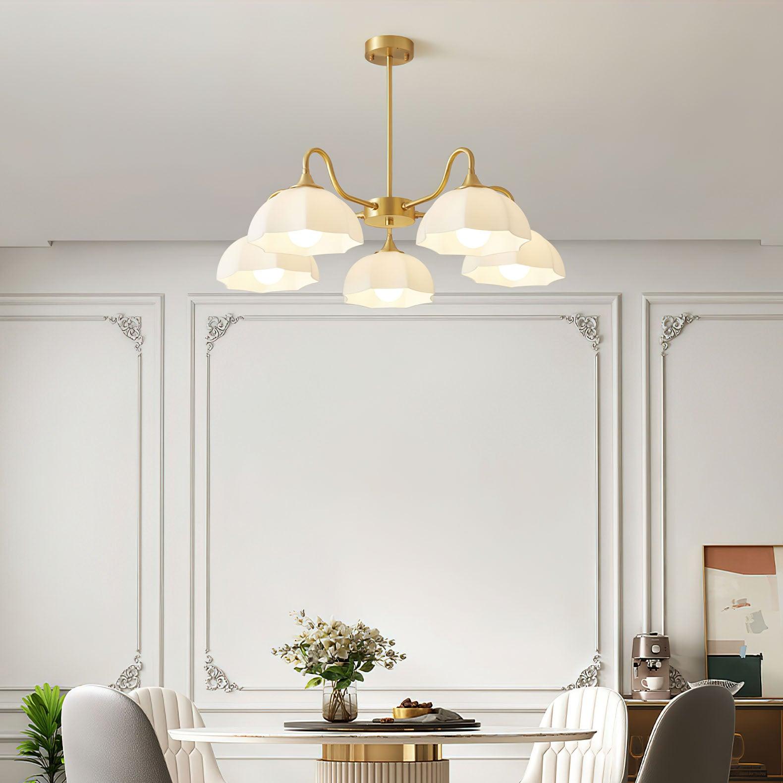 Octagonal Glass Bowl Ceiling fixture Chandelier
