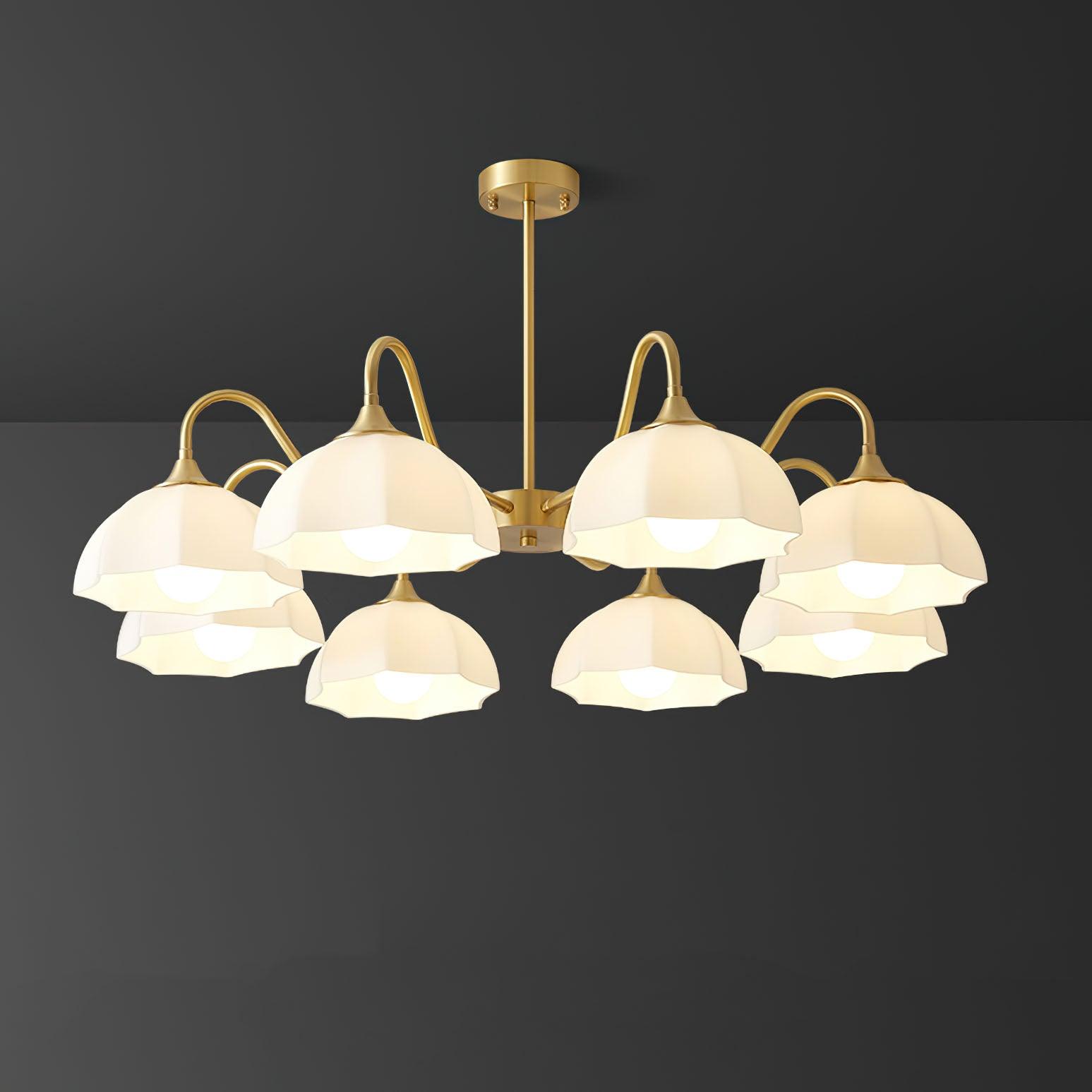 Octagonal Glass Bowl Ceiling fixture Chandelier