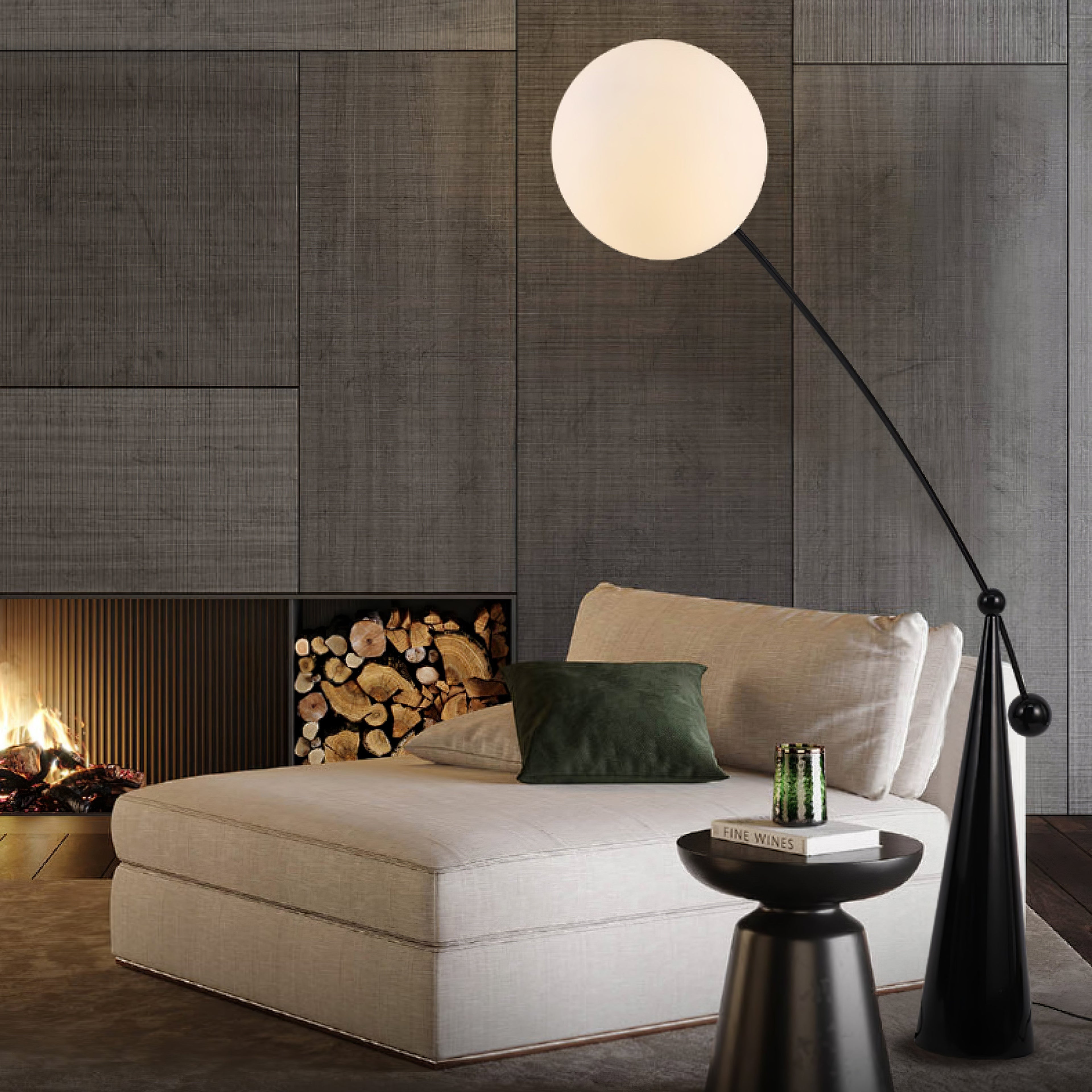 Opal Arc Floor-standing Lamp Floor Lamp