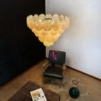 Orange Murano Disc Electrolier Chandelier