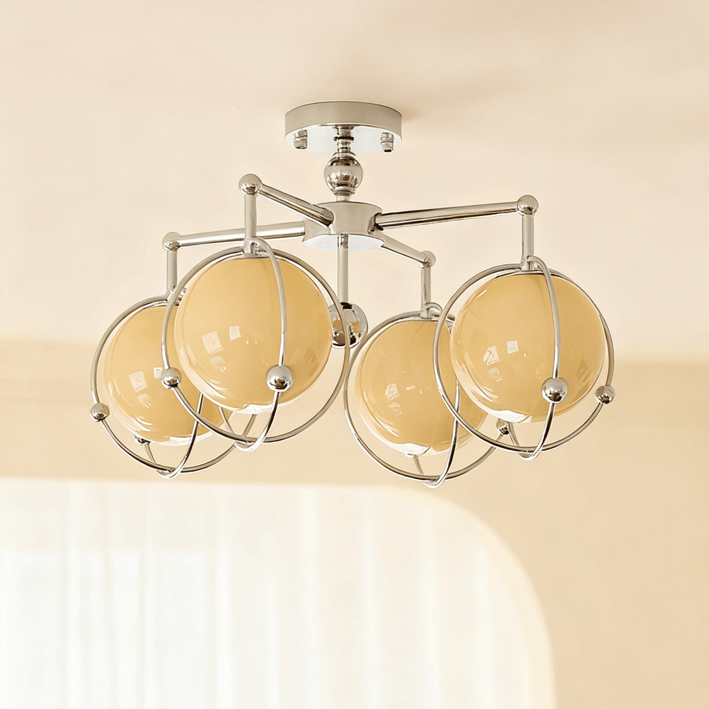 Orb Cage Semi Ceiling Lamp