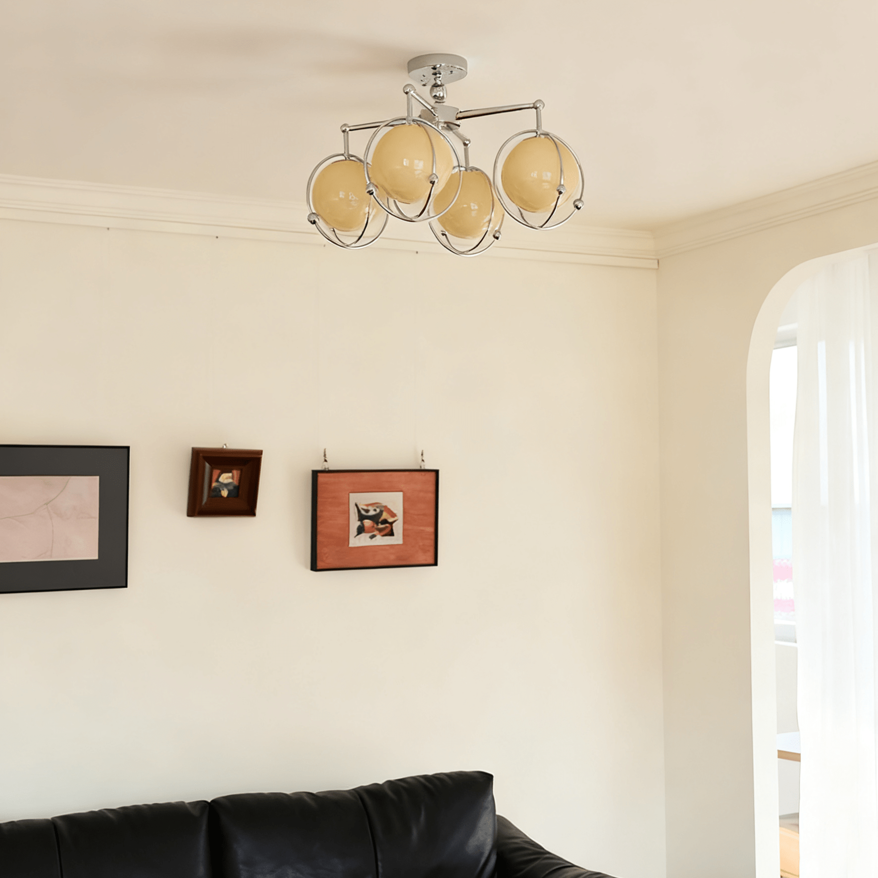 Orb Cage Semi Ceiling Lamp